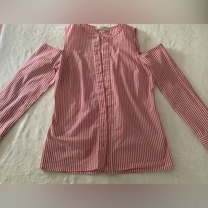 Michael Kors Pink and White Long Sleeve Button Down Shirt
